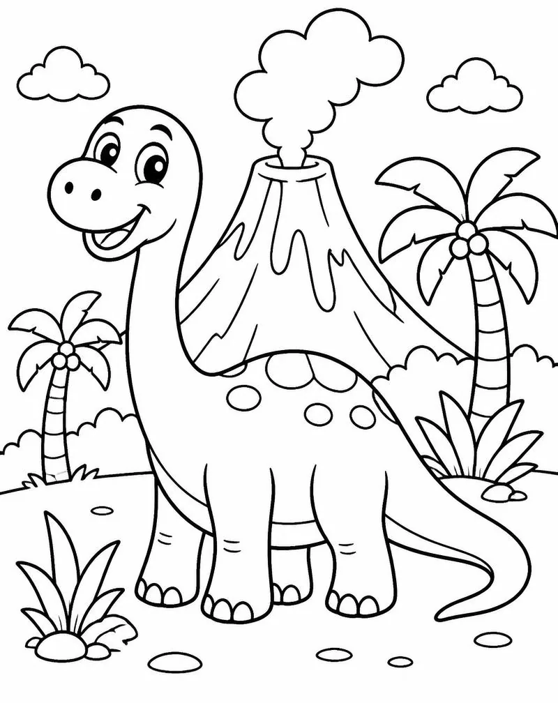 Dinosaurus u sopky